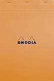Rhodia 19200C Notizblock (geheftet und mikroperforiert, DIN A4, kariert, 80 g, 21 x 31.8 cm, 80 Blatt) 1 Stück orange