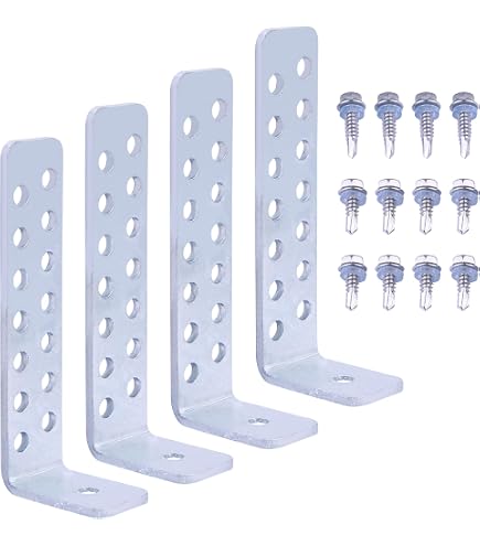 Universal Condenser Tie Down Kit - 6 L Brackets For AC Unit HVAC Mounting - Unbranded - View #5
