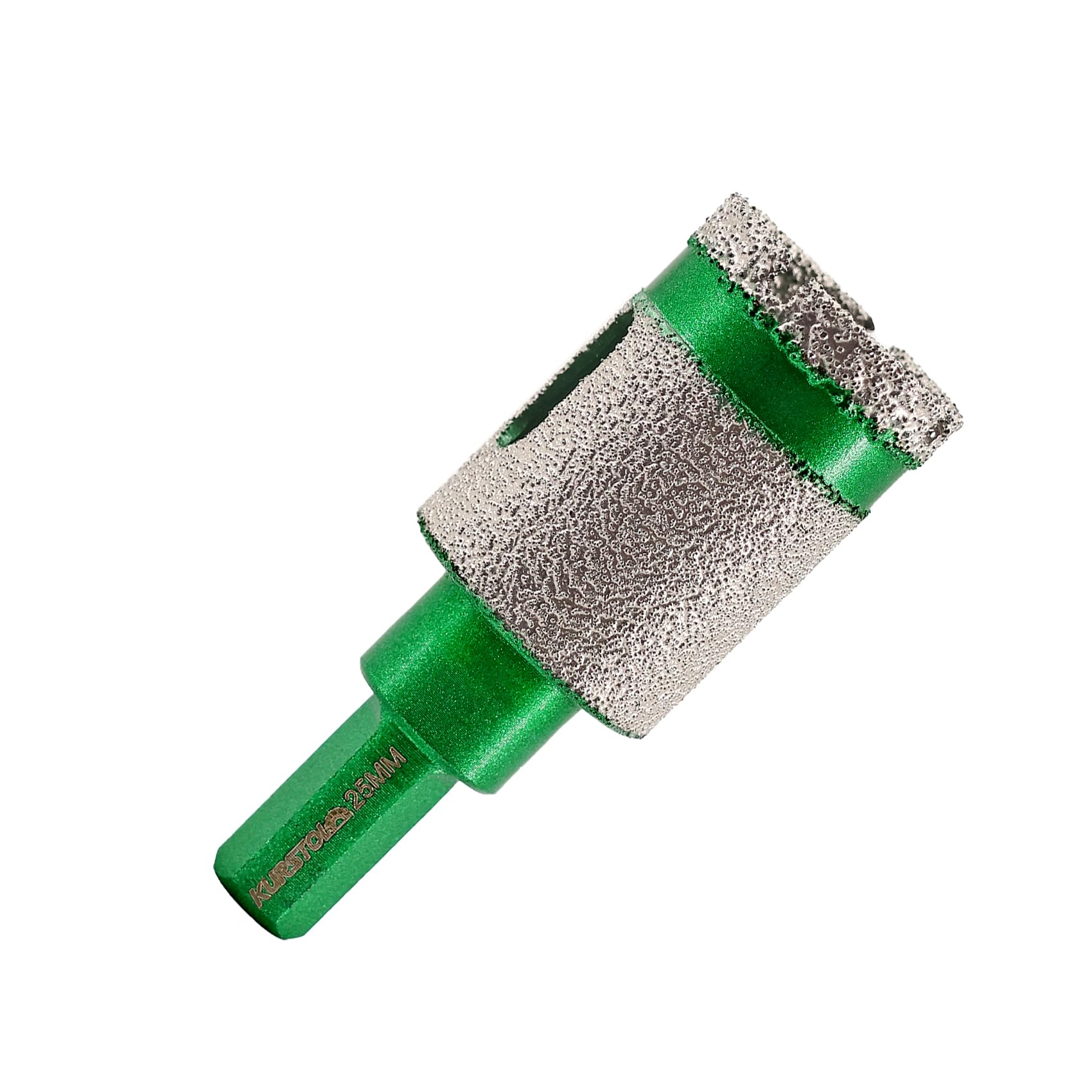 KURSTOL Diamond core drill bit - Diamond Finger Milling Bit Dia 1"/25mm Triangle Shank for Enlarging Shaping Round Bevel Existing Holes in Porcelain,Hard Ceramic,Granite,Marble Roun