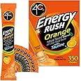 4C Powder Energy Rush Stix, Energy Rush - Orange 350 Count, Bulk Buy, Singles Stix, On the Go, Refreshing Water Flavorings, Value Pack