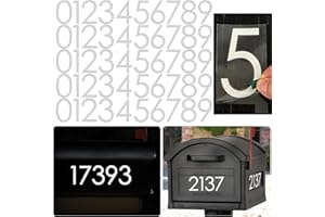 Diggoo Reflective Mailbox Numbers Sticker Decal Die Cut Classic Style Vinyl Number 4" Self Adhesive 5 Sets for Mailbox, Signs, Window, Door, Cars, Trucks, Home, Business, Address Number