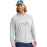 HUK Mens Pursuit Vented Long Sleeve Hoodie, Fishing Shirt with Hood