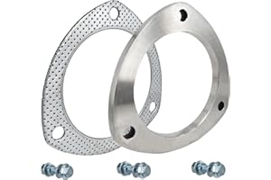 SHINTONES 4 Inch 3 Bolt Exhaust Flange and Gasket,Stainless Steel Exhaust Flange Connection Set with Flange Bolts and Nuts(102mm)