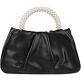 Youjaree Pleated Clutch Purses for Women Soft Leather Evening Bag Pearl Handbags for Wedding Bridal Party Prom | Soft Leather, Pearl, for Wedding, Bridal Party, Prom
