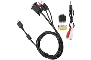 DAUERHAFT VGA High Definition Cable, Flexible Wear‑Resistant Audio Conversion Cable, VGA Cable with Audio Converter, for DC