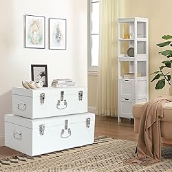Vixdonos Decorative Large Metal Box Storage Trunk