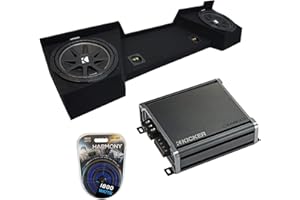 Harmony Audio Compatible with 2007-2013 Chevy Silverado Ext Cab Truck Kicker Bundle Comp C12 Dual 12" Sub Box Enclosure & CXA800.1 Amp