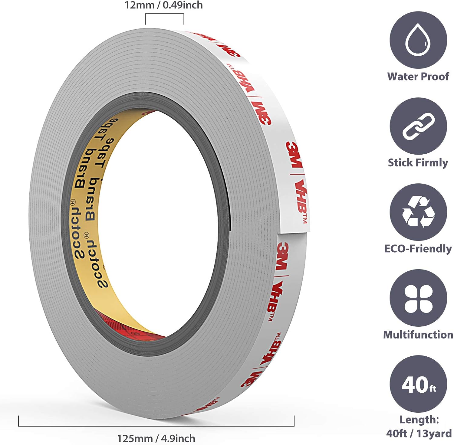 Wall Accessories 4941 ft Length mm Width Waterproof Vhb Mounting Tape Easy To Apply For Outdoor 3m Double Sided Tape Heavy Duty Office Home Office Products Interlocking Tape Mounting Products Sailingschool Pl