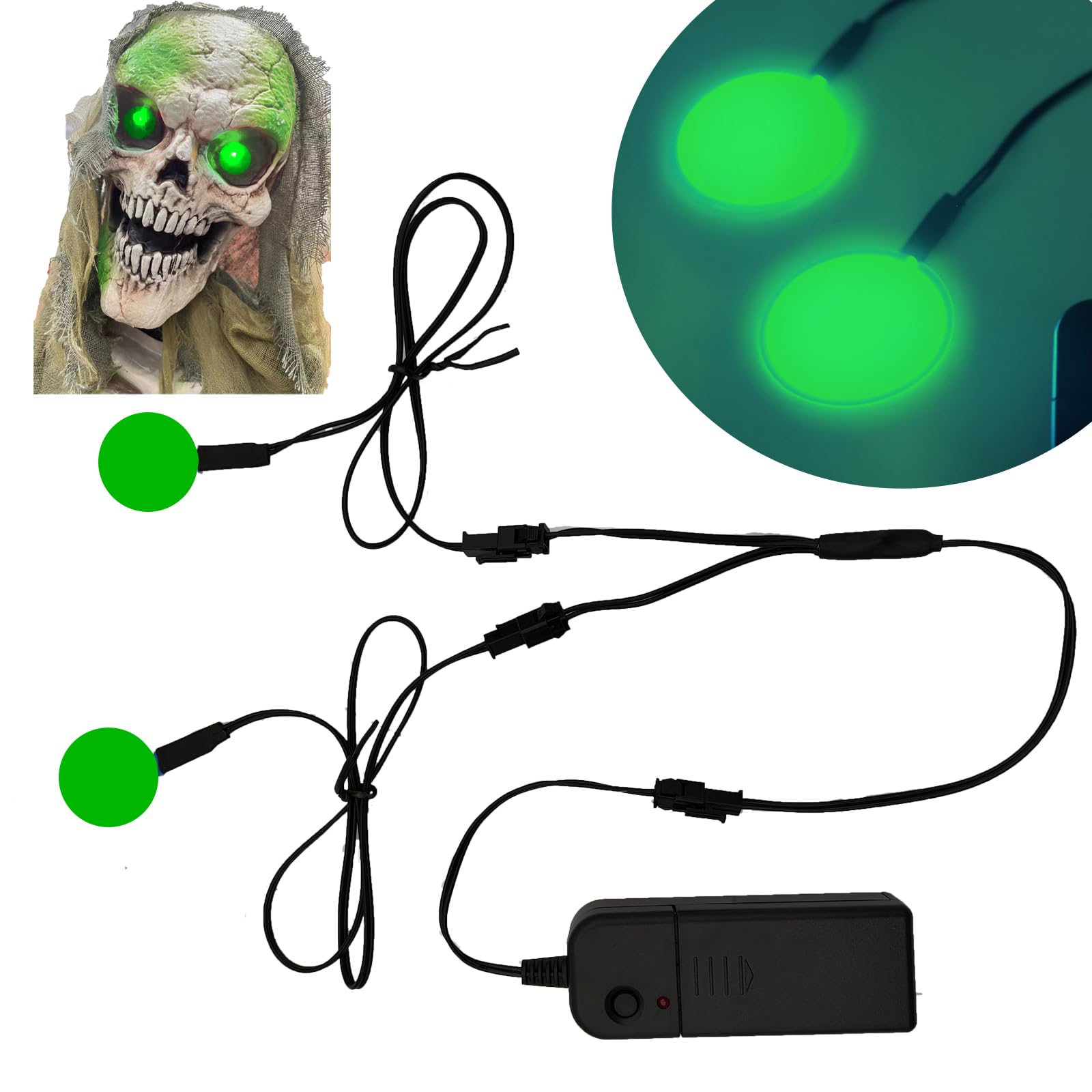 Ygmylandbb Electroluminescent Panels, EL Panels Light, Round Neon Eyes Decorative el Illumination Glowing Eyes