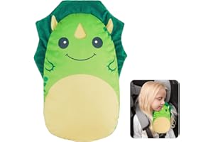 FIODAY Seatbelt Covers for Kids Car Seat Strap Pads Seat Belt Pillow Adjust Seat Belt Covers Seatbelt Cushion for Toddler Baby Boys Girls Travel Head Neck Shoulder Support,Green