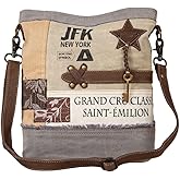 Myra Bag Shoulder Bag for Women - Western Upcycled Canvas & Leather Beige