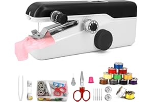 Xamanabu Portable Handheld Sewing Machine with Dual-Speed, Mini Electric Hand Sewing Kit for Quick Clothes Repair, DIY Fabric