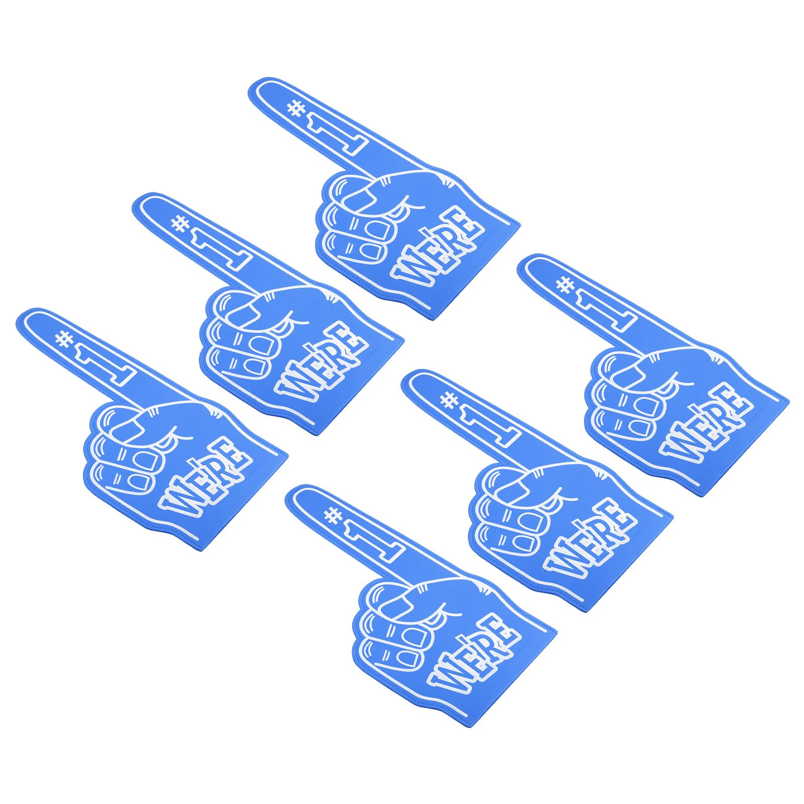 PATIKIL Giant Foam Finger 18 Inch, 6 Pcs Number 1 Foam Hand EVA Foam Finger Cheerleading Accessories for Sports Events Baseball Basketball Soccer Games, Blue