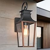 ALVIME 19 Inch Large Outdoor Wall Sconce, Aged & Brushed Copper Exterior Light Fixture, Waterproof Outside Lantern for House 