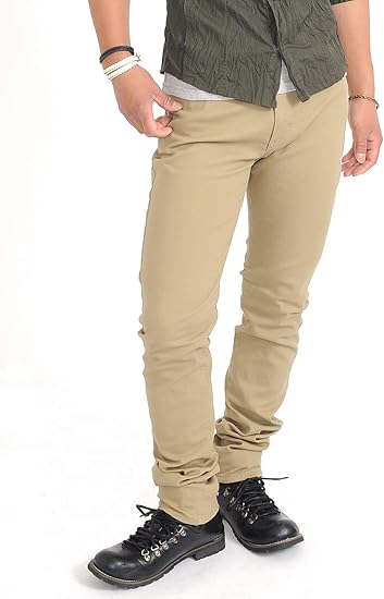 Amazon スペイド Spade スキニーパンツ メンズ スキニー チノパンツ カラー スリム W102 M ベージュ ロングパンツ 通販