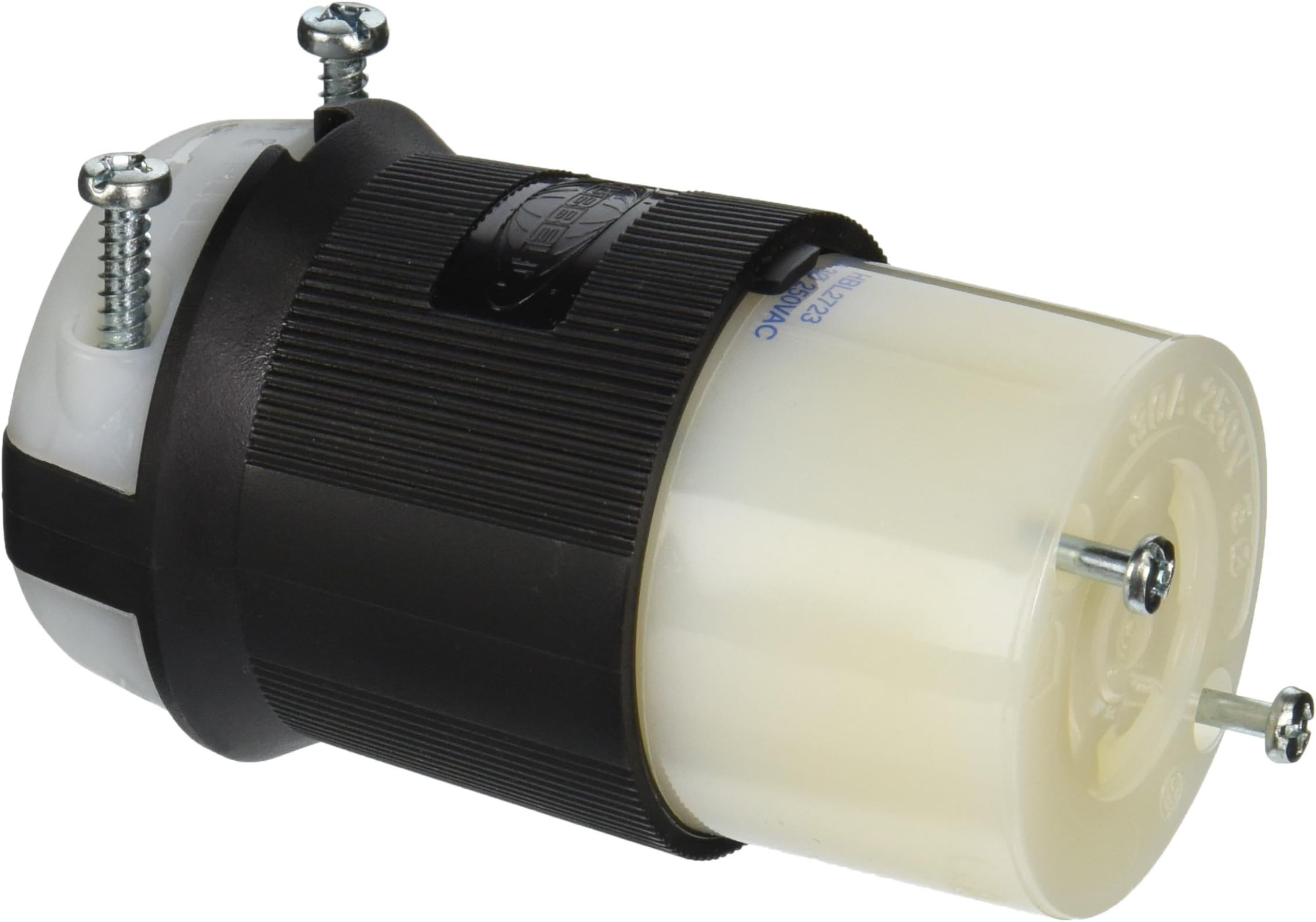 Hubbell HBL2723 Locking Connector, 30A 3P 250V, L15-30R, Black and White