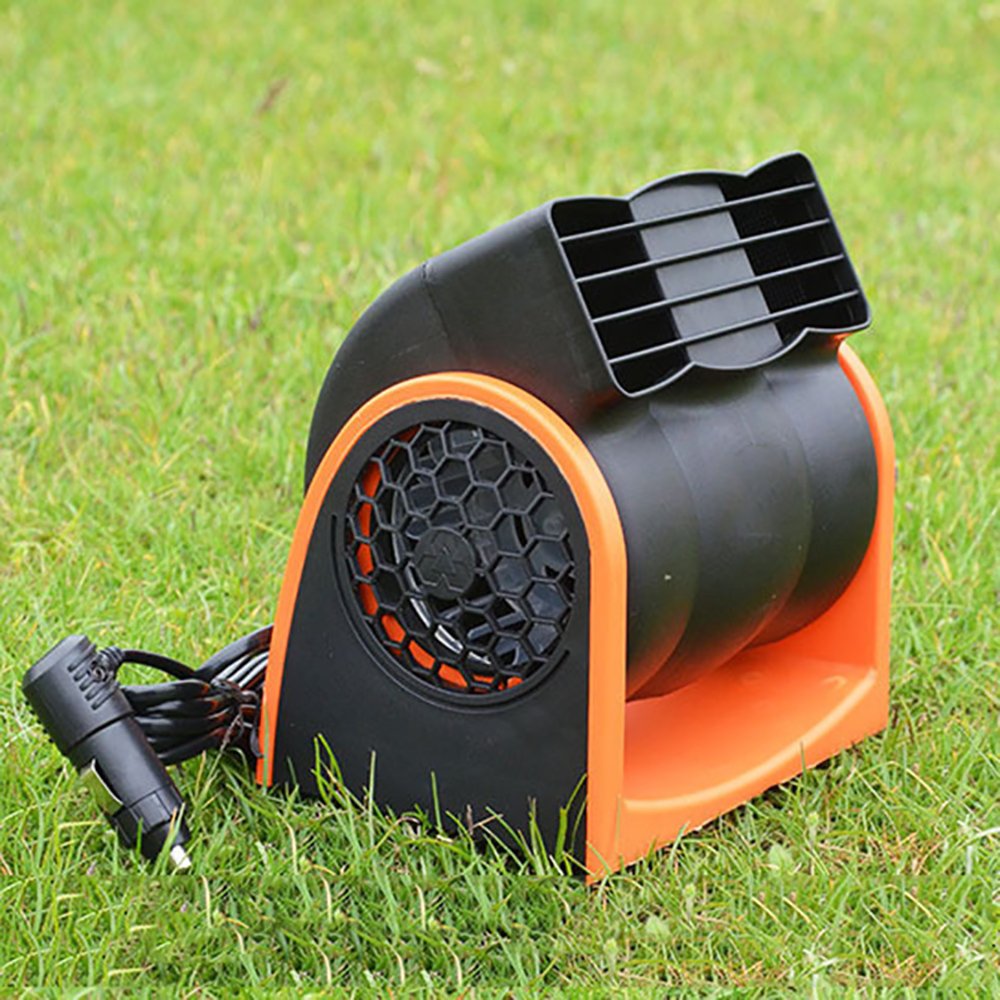 Pevor Car DC 24V Air Cooling Fan Auto Truck Vehicle SUV Adjustable Speed Silent Cooler Vent (Orange, 24v)