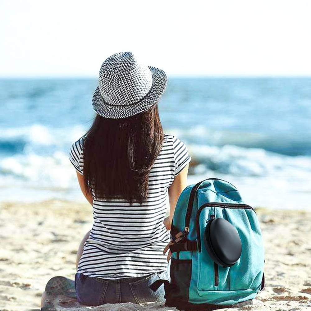 Ciaoed Kopfhörer Tasche Case on Ear Schutztasche EVA Reißverschluss Mini Runden Tragetasche Schwarz