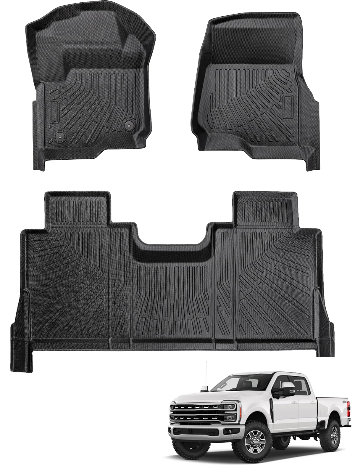 CarQiWireless Floor Mats for Ford F250/F350/F450 2017-2024 2025 Super ...