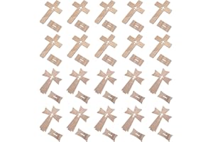 Baluue 20pcs Wooden Standing Cross Decoration Set Wooden Standing Cross for Home Household Décor Adornment