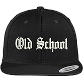 Trendy Apparel Shop Old School Old English Embroidered Flat Brim Classic Snapback Cap