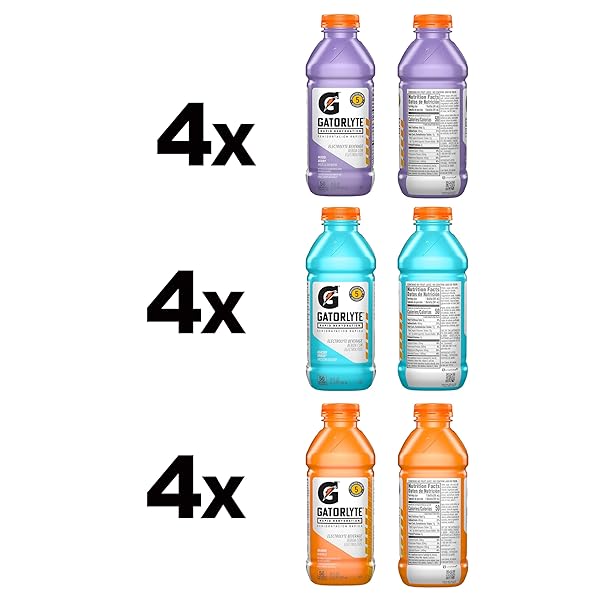 GATORADE GATORLYTE ELECTROLYTE BEVERAGE, VARIETY PACK 2.0, 20 FL OZ (PACK OF 12)