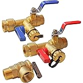 LIULO TOOL 3/4 Inch IPS Isolator Tankless Water Heater Service Valve Kit, with Pressure Relief Valve, Clean Brass