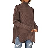 MixShe Womens Sweaters Fall Fashion Clothes Long Sleeve Tops Casual Turtleneck Shirts Ladies Trendy Cozy Pullover Sweatshirt