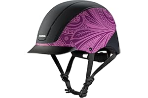 Troxel Spirit Full Coverage Horse Riding Helmet, Low-Profile Adjustable Design, Safety Horseback Riding Gear, Small (6-1/2 - 6-7/8), Purple Boho