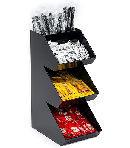 3-Shelf Vertical Condiment Organizer - 9 Compartments Black Metal Kitchen Storage 15.5x13x16 Inches