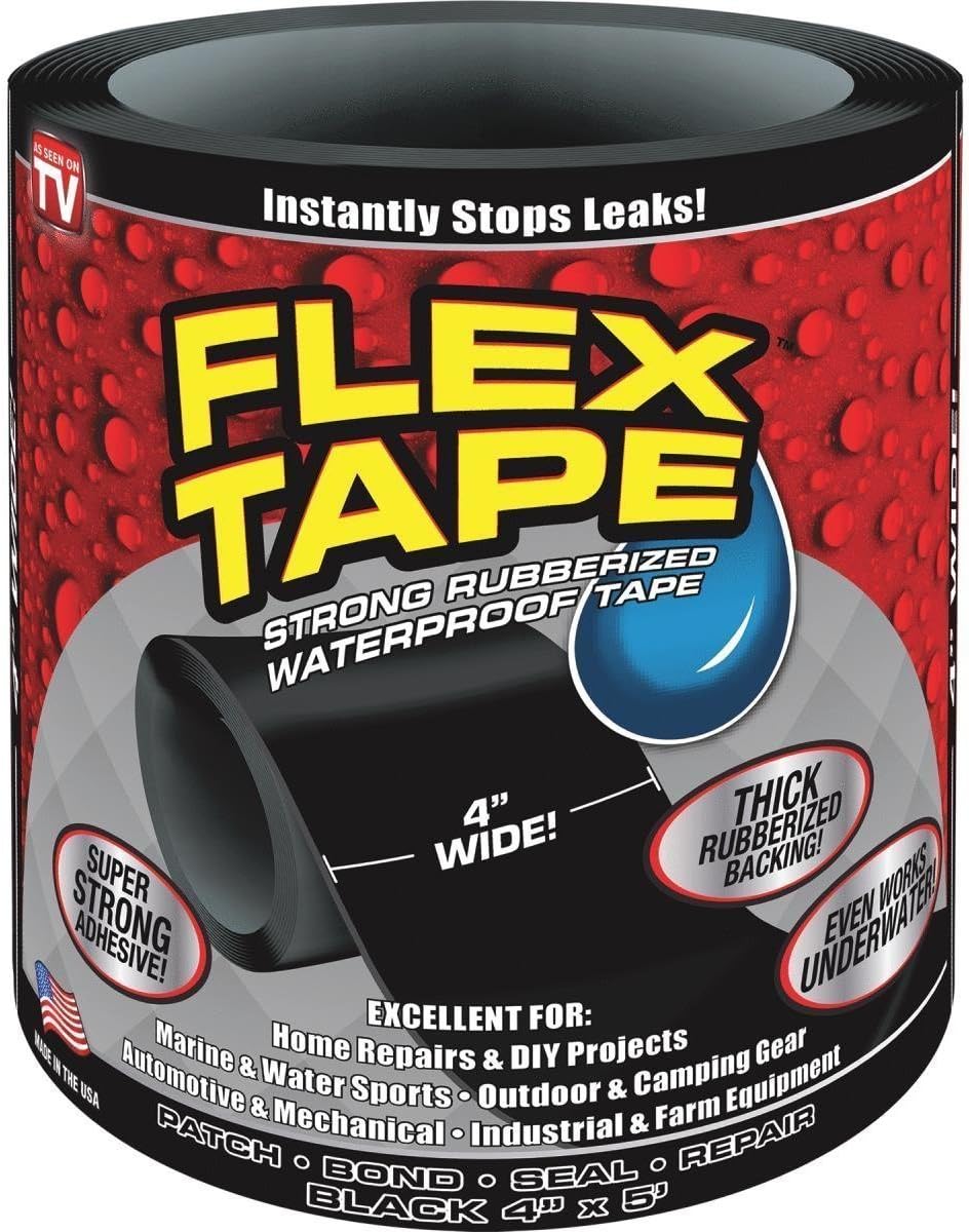 Realshopee Flex Seal Flex Tape- Black (Size - 4" X 5')