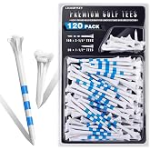 CHAHMPKEY Premium 3-Prong Plastic Golf Tees 3-1/4" 120 or 100 Pack- 40% Reduced Ball Contact with High Stability and Long Distance Performance Golf Tees Plastic