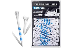 CHAMPKEY CHAHMPKEY Premium 3-Prong Plastic Golf Tees 3-1/4" 120 or 100 Pack- 40% Reduced Ball Contact with High Stability and Long Distance Performance Golf Tees Plastic