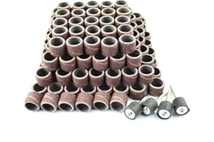 Merryland Drum Sander Sanding Band for Dremel 184pcs, 80# 1/2" Sanding Sleeve 180pcs and Mandrel 4pcs Rotary Tool, Electric Power Tool Accessory DIY, RMTA184C1