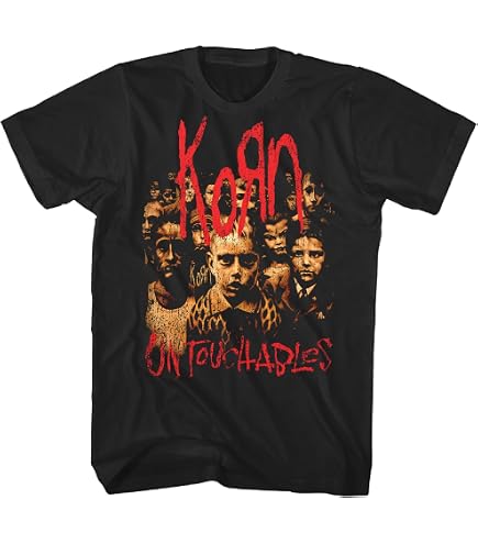 Korn Men's Red Logo T-Shirt Black Small | Officially Licensed