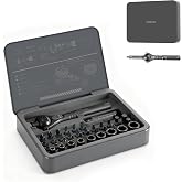 STEELITE Ratchet Screwdriver Set, 40-in-1 Magnetic Repair Kit with Case | 180&deg; Adjustable Ratchet Head, Detachable Handle, 45-Tooth Mechanism, Ideal for Computer, Electronics Repair, Home, DIY