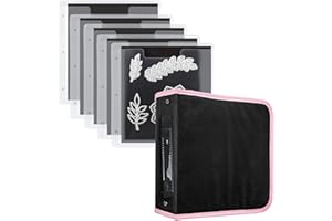VIDABITA 10 PCS 6.5 Inch Stamp and Die Storage Bag with Rubber Magnetic Sheets and Die Cut Storage Pockets Envelopes Binder, Die Storage Set Stencil Organizer for Card Making & Scrapbooking
