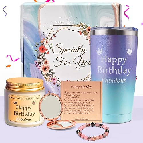 MEKEET Birthday Gifts for Women, Personalised Birthday Hampers, Unique Gifts for Women, Set for Woman Best Friends Female Sister Mom Daughter Wife Her Girlfriend Coworker Bestie