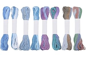 FREEBLOSS 8 Pcs Sashiko Thread Sashiko Skein 8 * 20 M Pure Cotton Embroidery Thread Japanese Sewing Threads Quilting & Embroi