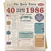 Zyulin 40th Birthday Card Gifts Men Women, 40 Year Old Birthday Decorations for Husband Wife