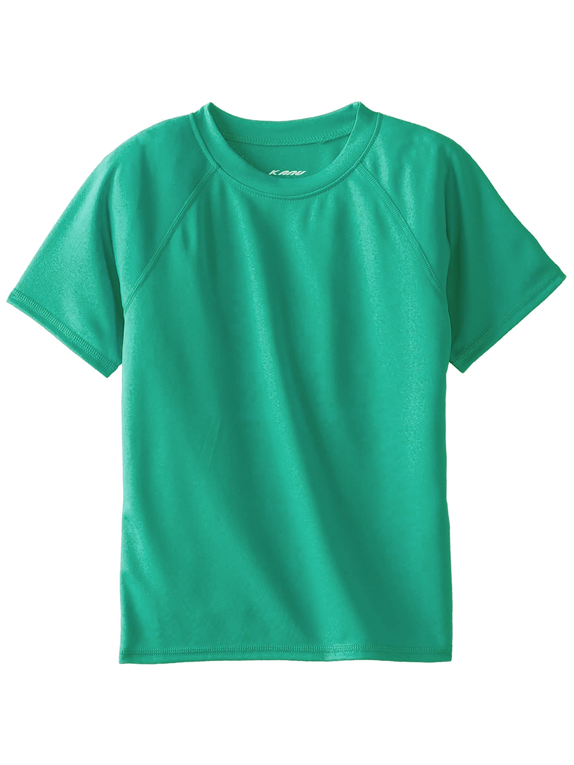 Photo 1 of Kanu Surf Boys' Short Sleeve UPF 50+ Rashguard Swim Shirt, Solid Atlantis, 5T
