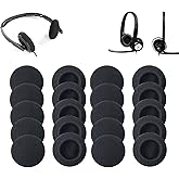 PTAHAN 20 Pack Ear Cushions Foam Replacement for Plantronics Headphones Most Standard Size Office Telephone Headsets H251 H251N H261 H261N H351 H351N H361 H361N Headset Disposable Covers, Black