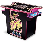 Arcade1Up Ms. PAC-MAN Head-to-Head Arcade Table, 12 Classic Games | Retro Home Arcade Machine with Light-Up Control Deck &amp; Real-Feel Joysticks