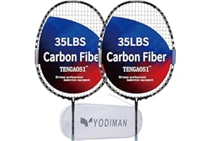 TENGAOSI- 2Pack Graphite High-Grade Badminton Racquets Lightweight