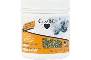 OUR PETS OurPet's Premium Catnip - 1.25 oz Jar of High Potency Catnip - 100% North American Grown