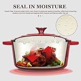 Overmont Enamelled Cast Iron Round Casserole Pot 28cm 6.6L Cherry Red with Lid view 2