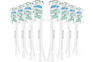 WOJASAL Replacement Brush Heads Compatible with Philips SoniCare Electric Toothbrushes, Dupont Bristles for Effective Cleaning, Snap-on System, 8 Pack, White