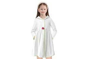 SOSOMI Girls Swim Cover Up Bathrobe Toddler Hooded Terry Cloth Beach Kids Towel Robe Coverups Pool White Wraps