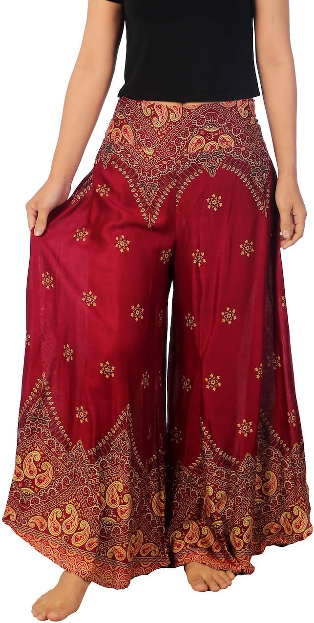 LannaclothesdesignPalazzo Pants for Women Wide Leg Boho Harem Yoga Pants S M L XL Sizes