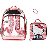 Bioworld Hello Kitty 16" 3-PC Clear Backpack and Lunch Kit Set with Lunch Bag and Carabiner